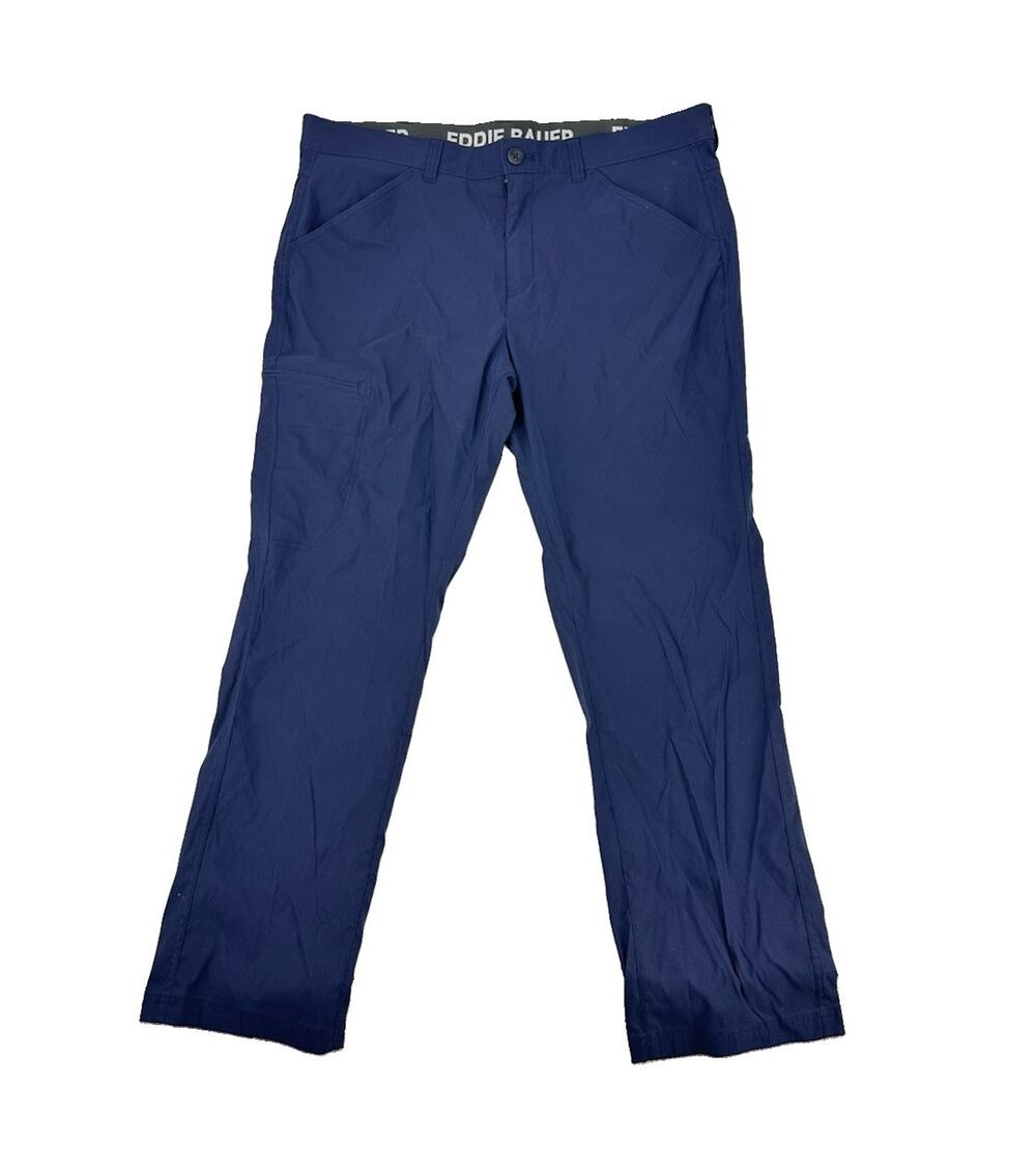 EDDIE BAUER Men Size 40x32 Navy Blue RAINIER TECH PANT Outdoors 65-30